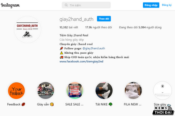 Giay2handreal có hơn 5000 lượt theo dõi trên Instagram