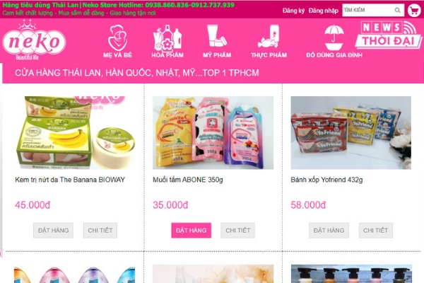 Website của Neko Thailand Store