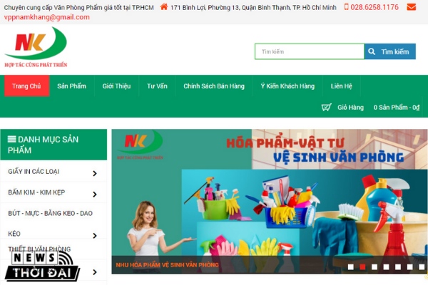Website của VPP Nam Khang