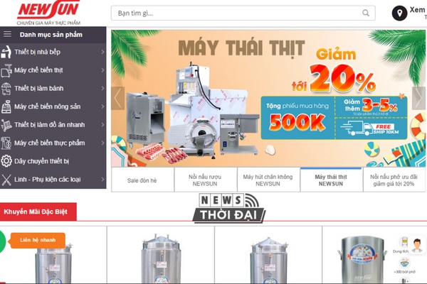 Website của Điện Máy Newsun