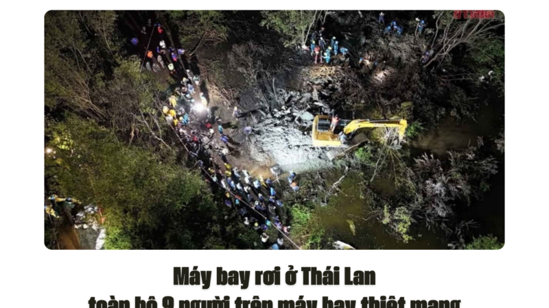 Máy bay rơi ở Thái Lan, toàn bộ 9 người trên máy bay thiệt mạng