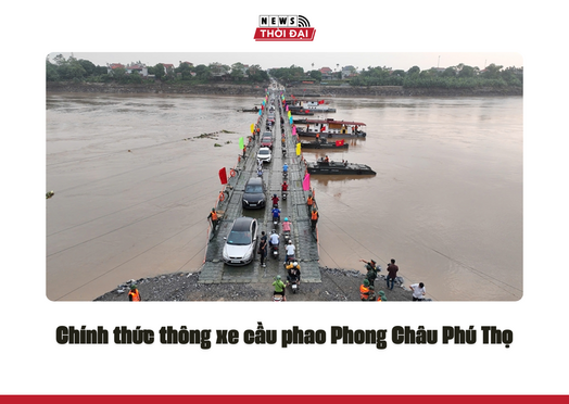 Chính thức thông xe cầu phao Phong Châu Phú Thọ