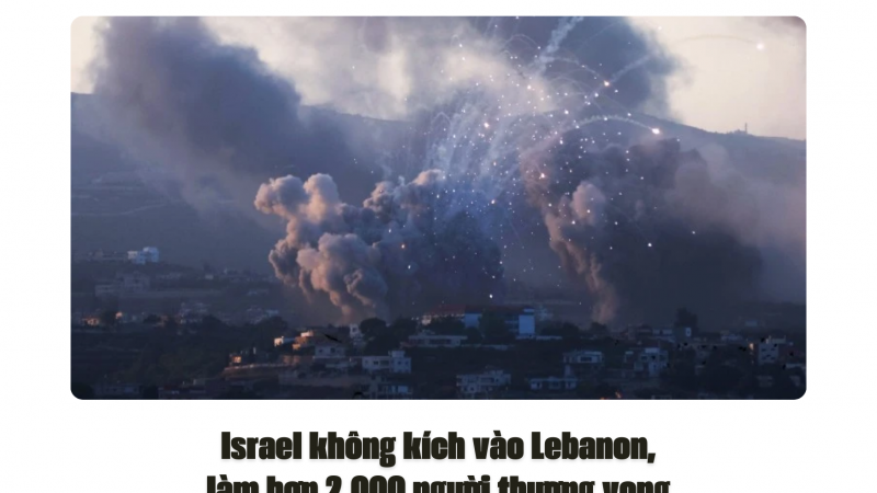 Israel không kích vào Lebanon, làm hơn 2.000 người thương vong