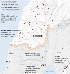 Israel không kích vào Lebanon