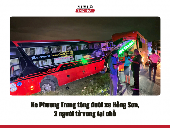 Xe Phương Trang tông đuôi xe Hồng Sơn, 2 người tử vong tại chỗ