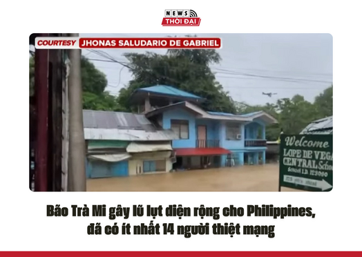 Bão Trà Mi gây lũ lụt diện rộng cho Philippines, đã có ít nhất 14 người thiệt mạng