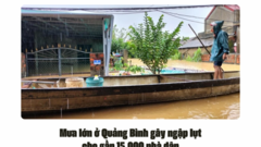 Mưa lớn ở Quảng Bình gây ngập lụt cho gần 15.000 nhà dân