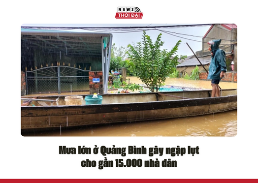 Mưa lớn ở Quảng Bình gây ngập lụt cho gần 15.000 nhà dân