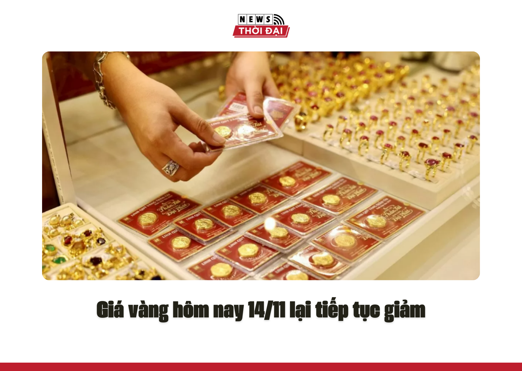 Giá vàng hôm nay 14/11 lại tiếp tục giảm