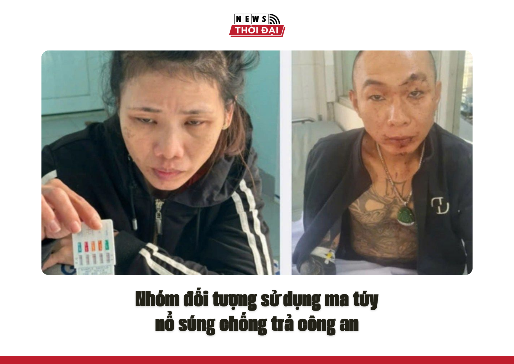 Nhóm đối tượng sử dụng ma túy nổ súng chống trả công an